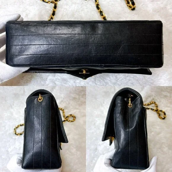 Authentic CHANEL 24K Vintage Classic Single Flap Bag Quilted Lambskin Chain Tote - Picture 6 of 11